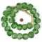 Super Jumbo Recycled Glass Beads - Beaded Wall Hangings - Extra Large African Sea Glass Beads 32-35mm - The Bead Chest (Green Swirl)